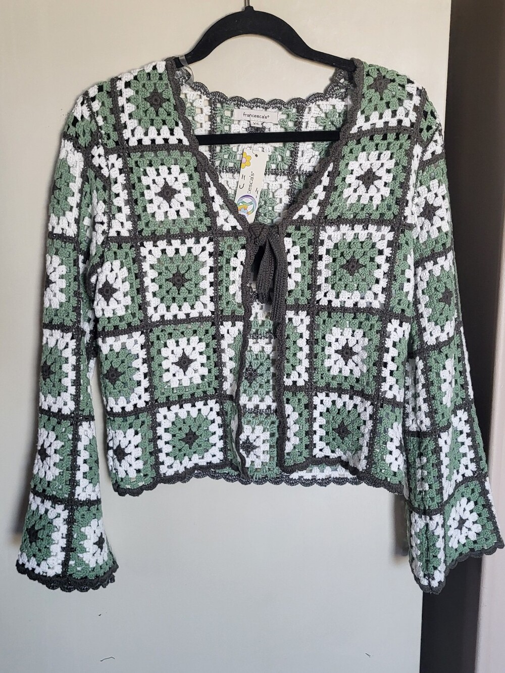 Francescas granny square tie front cardigan